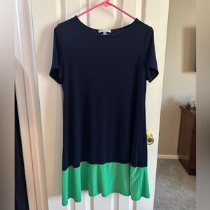 Annals and hope blue green shift dress size large